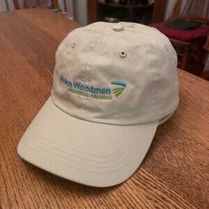 Men's Modern Woodmen Fraternal Financial Beige Hook and Loop Baseball Hat Cap